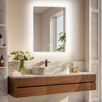 Miroir de salle de bain LED rectangulaire avec fonction anti-buée