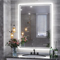 Miroir de salle de bain LED rectangulaire sans cadre avec anti-buée