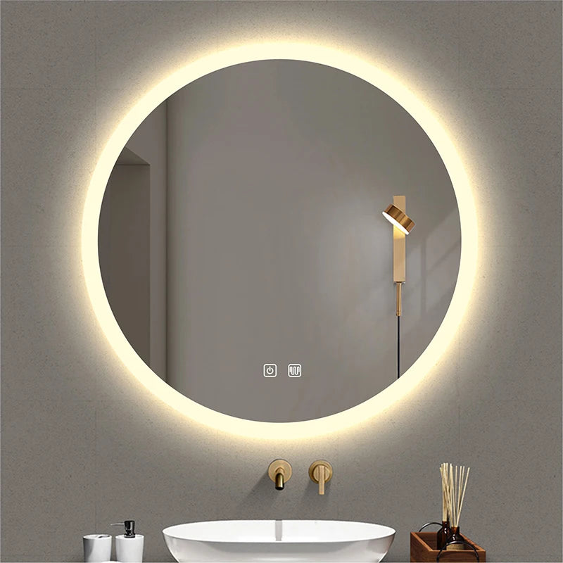 Miroir mural LED rond sans cadre