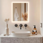 Miroir de salle de bain LED rectangulaire avec fonction anti-buée