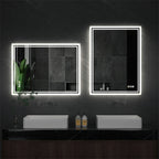 Miroir de salle de bain LED rectangulaire sans cadre avec anti-buée